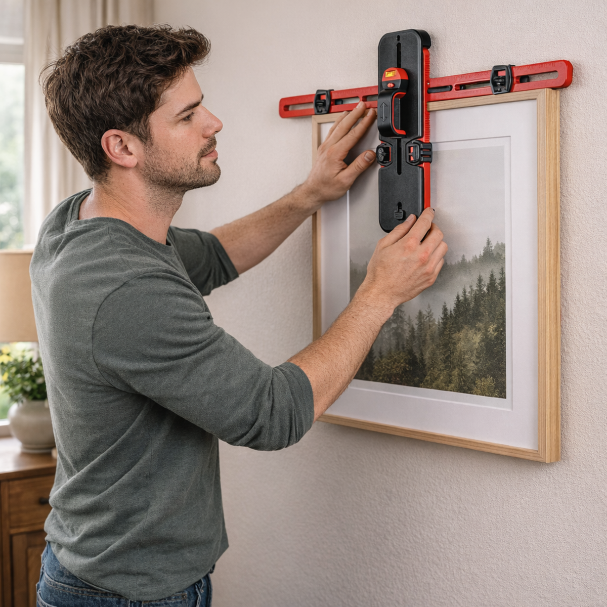 Picture Hanging Leveling Tool Kit – Frame Hardware Positioning Tool with Calibration for Precise Wall Mounting