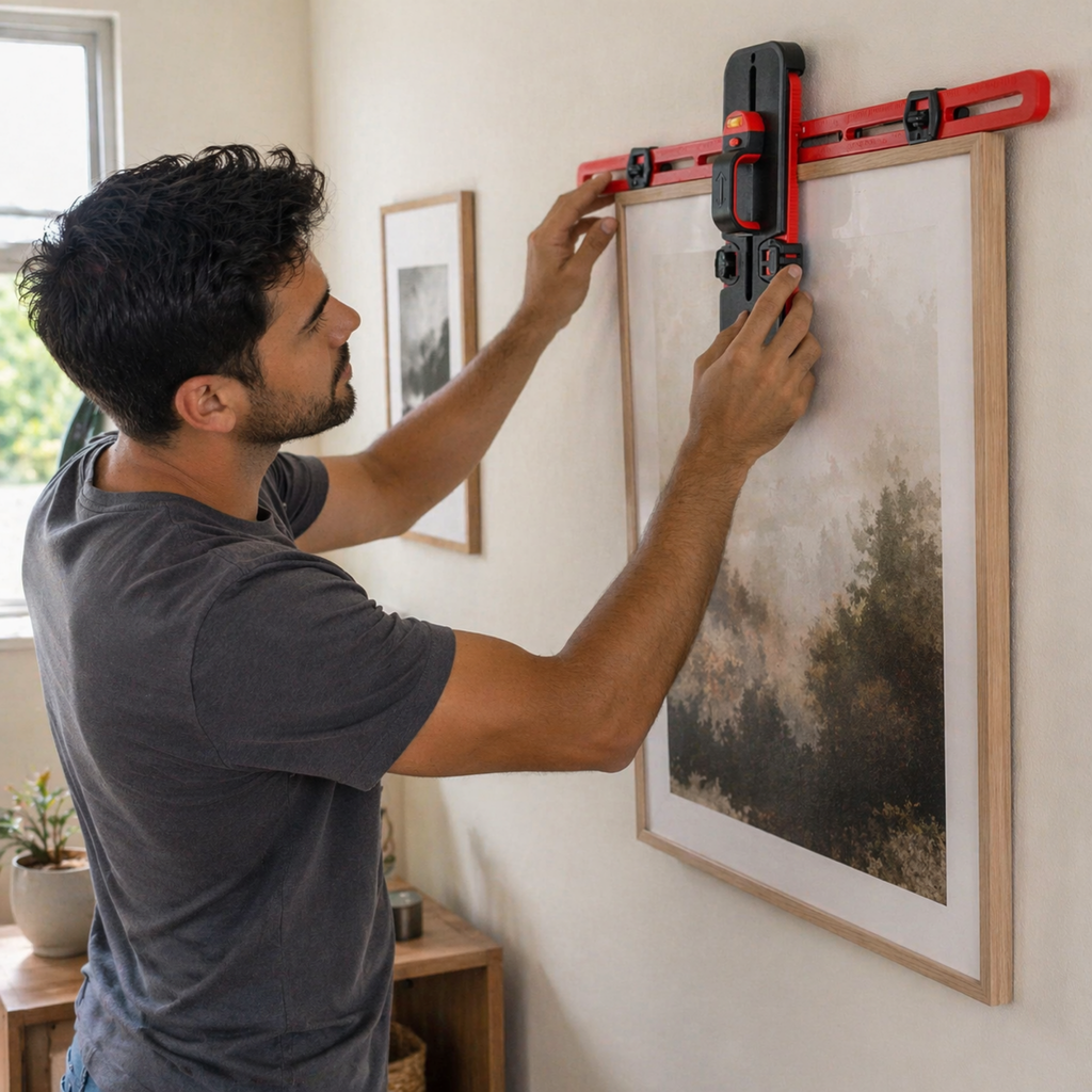 Picture Hanging Leveling Tool Kit – Frame Hardware Positioning Tool with Calibration for Precise Wall Mounting