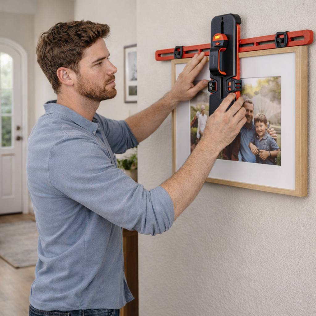 Picture Hanging Leveling Tool Kit – Frame Hardware Positioning Tool with Calibration for Precise Wall Mounting