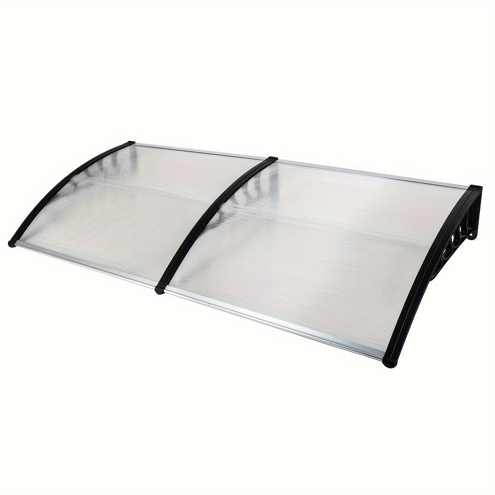 Door & Window Rain Cover Eaves – Household Outdoor Weather Shield with Durable Black Bracket Support