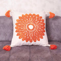 Handwoven Embroidered Pillow Cover 20×20 Boho Tufted