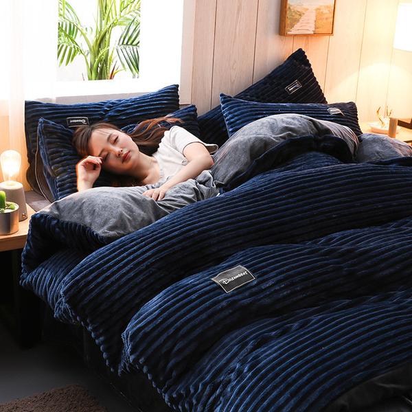 kaatw | Thickened Corduroy Velvet Bedding Set