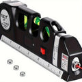Multi-Purpose Laser Level Tool Kit – Easy Cross Line Laser with 8-Foot Tape Measure for Home Projects