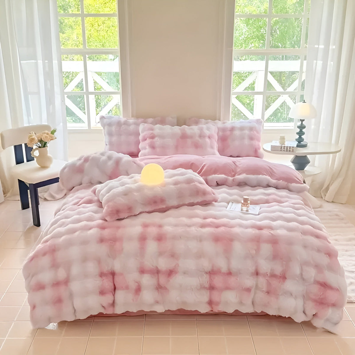 Cozy Plush Bedding Set – Warm and Soft for Autumn & Winter | Reversikaatwe Design in Rabbit Fur & Milk Velvet | kaatw