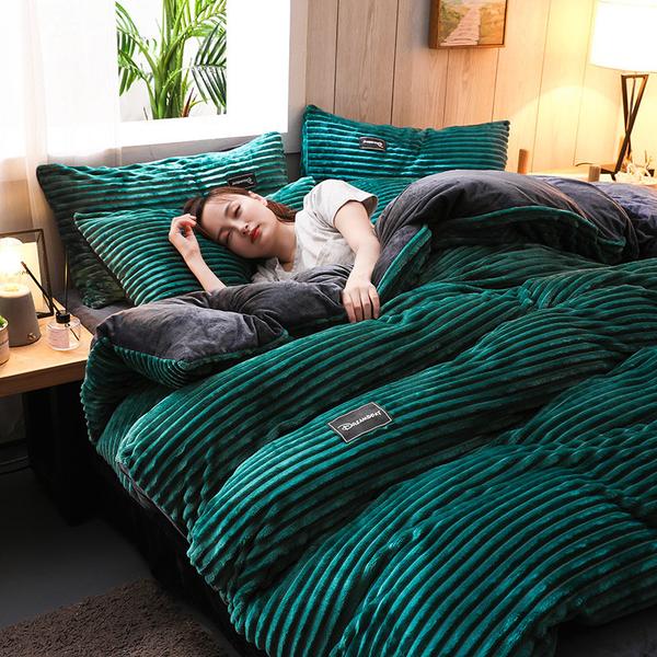 kaatw | Thickened Corduroy Velvet Bedding Set