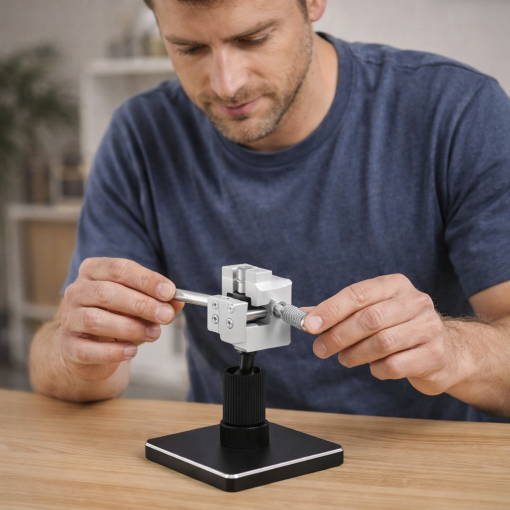 Adjustable Precision Mini Bench Vise Clamp – 2-in-1 Compact Tool for Model Assembly Hobby DIY Projects