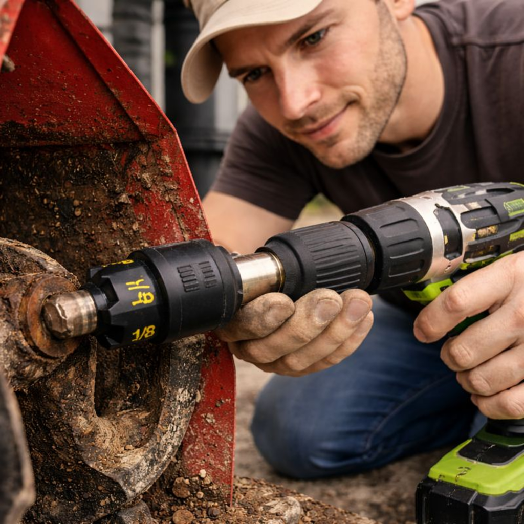 Nut Remover Drill Attachment Tool – Metal Bolt Extractor for Fast Nut and Bolt Removal, Heavy Duty Socket Wrench Accessory for Repair and Maintenance