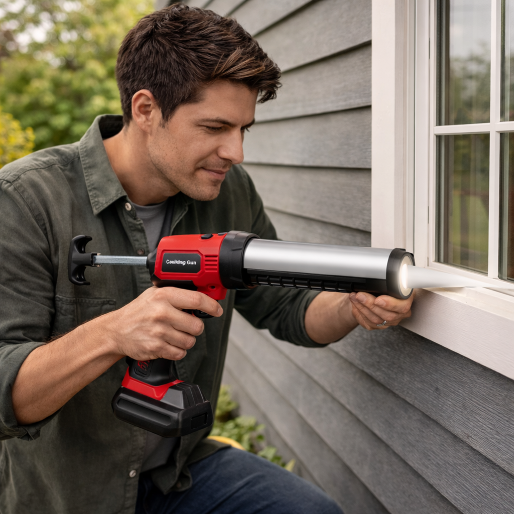 Wireless Electric Glue Gun with Four Speeds – 18V Battery Powered Caulking Tool for Doors Windows Craft Repair