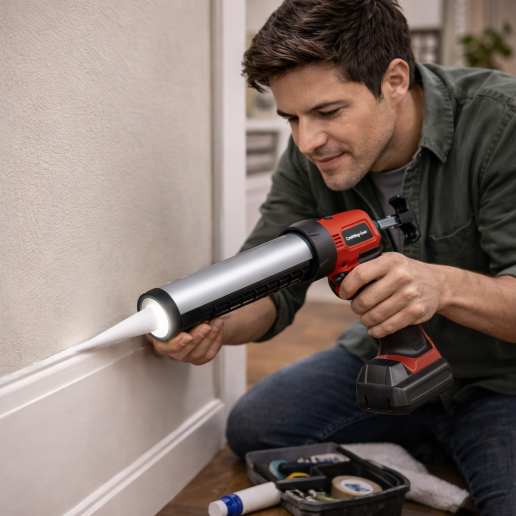 Wireless Electric Glue Gun with Four Speeds – 18V Battery Powered Caulking Tool for Doors Windows Craft Repair