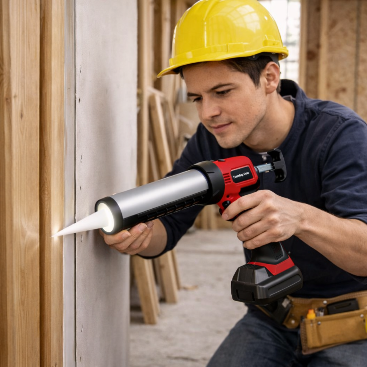 Wireless Electric Glue Gun with Four Speeds – 18V Battery Powered Caulking Tool for Doors Windows Craft Repair