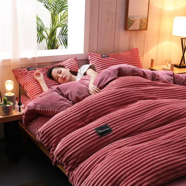 kaatw | Thickened Corduroy Velvet Bedding Set