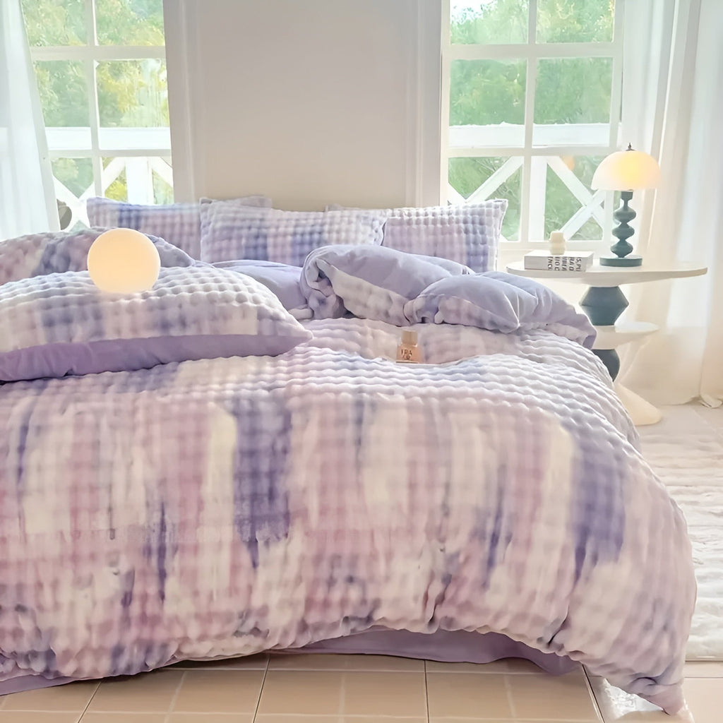 Cozy Plush Bedding Set – Warm and Soft for Autumn & Winter | Reversikaatwe Design in Rabbit Fur & Milk Velvet | kaatw