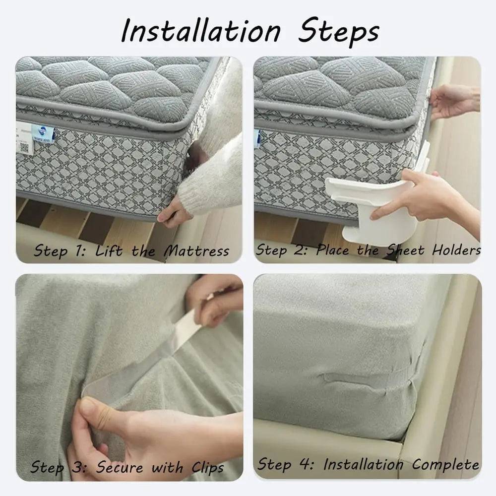 kaatw | 4-piece bed sheet holder set – secure hold for all mattress sizes