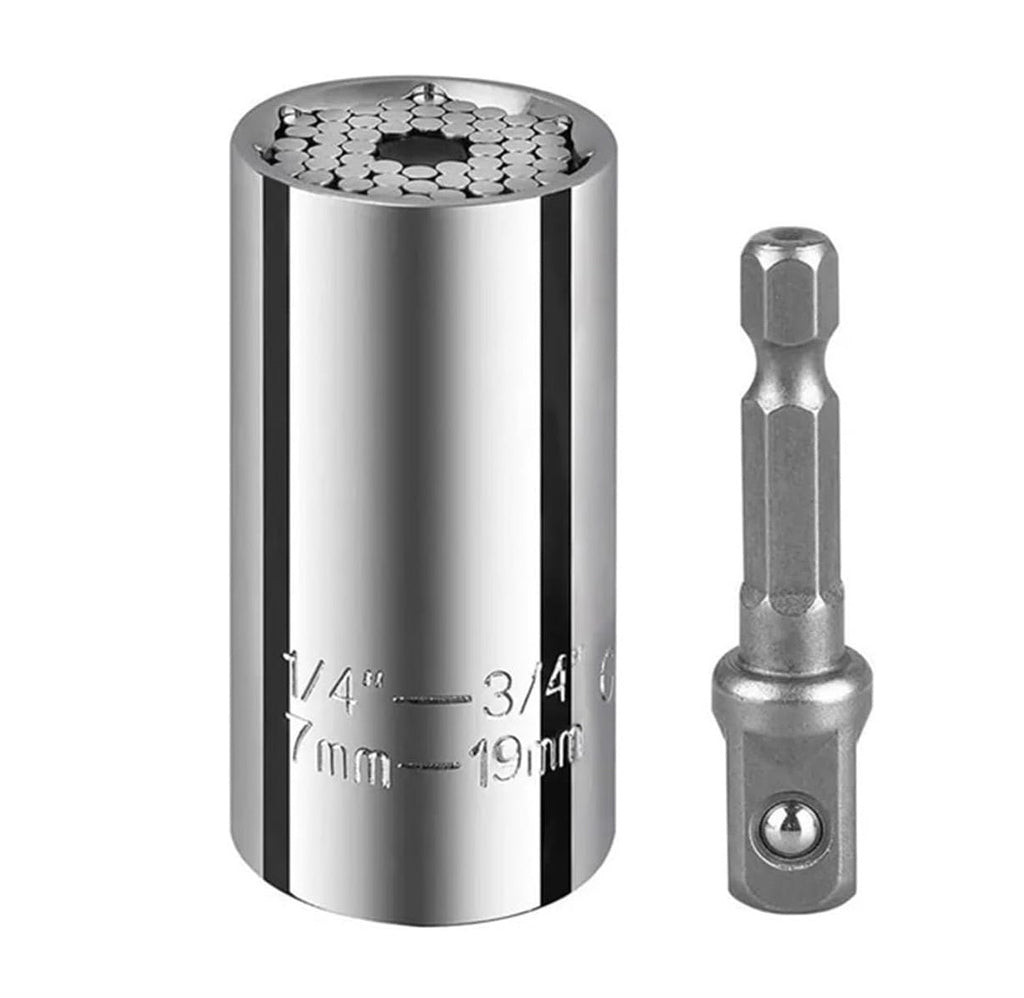 Universal Socket Wrench Adapter Set – 7-19mm Power Drill Magic Grip Multi Tool for Nuts Bolts Repair