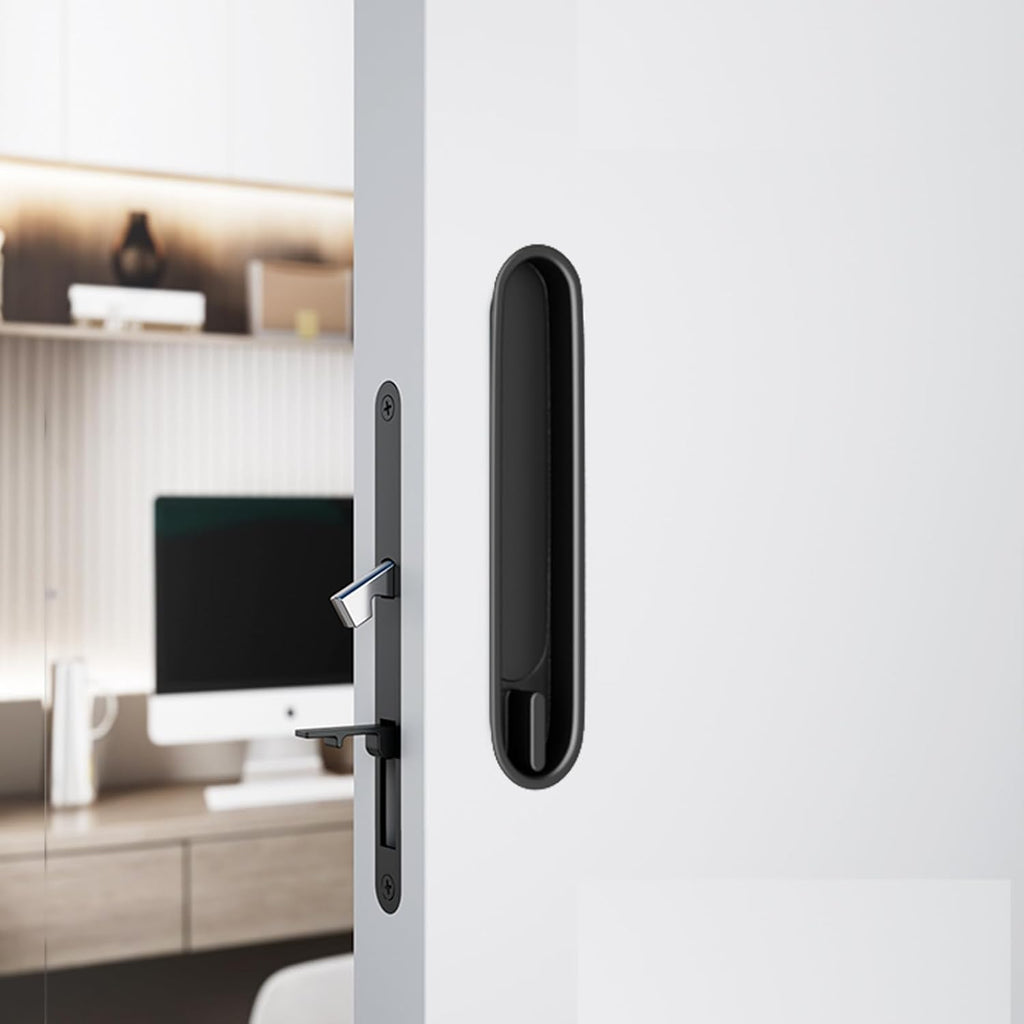 Invisible Entry Hook Pocket Door Lock –  With Interior Lock Fittings, Modern Sliding Hardware for Doors, Rooms, or Minimalist Spaces
