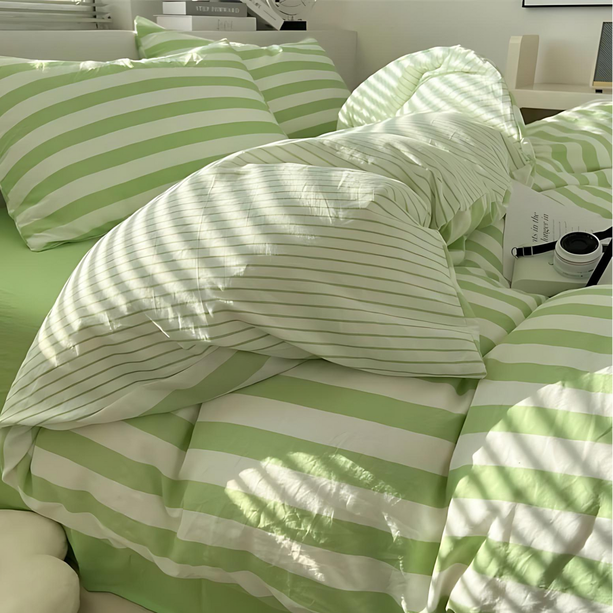 kaatw | Elenorra Classic Striped Bedding Set 4pcs Duvet Cover Sheet