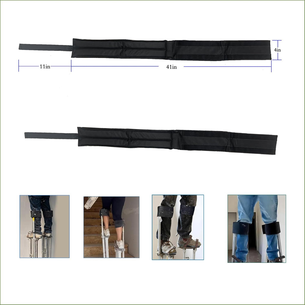 Drywall Stilt Straps – 2-Pack Adjustable Nylon Leg Bands with Padding for Comfort & Secure Fit