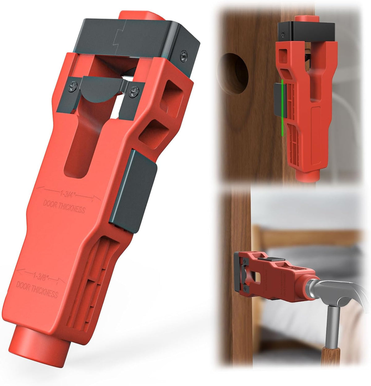 Door Latch Mortise Installation Tool Kit – Precision Wood Door Cutter for 1-3/8" and 1-3/4" Thick Doors