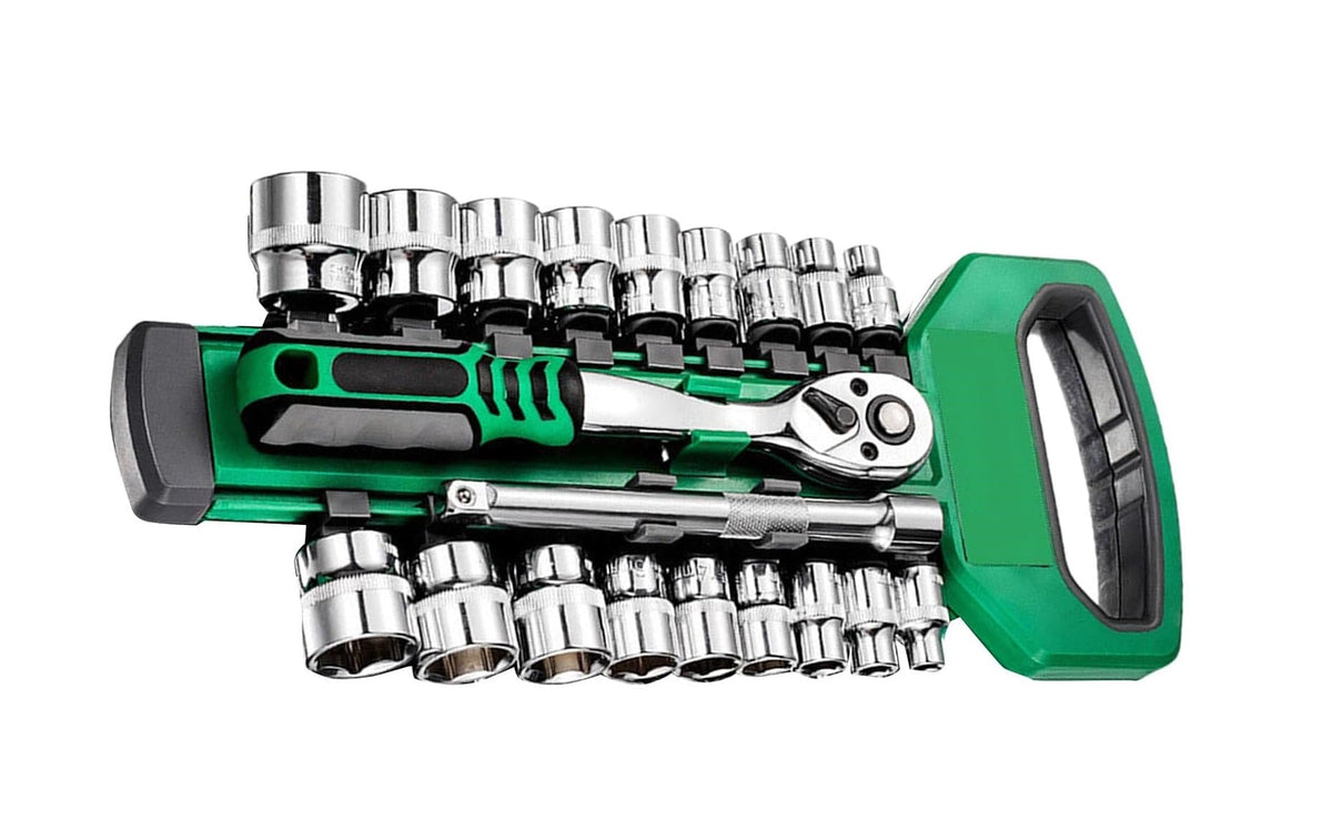 CRV Ratchet Spanner Socket Wrench Set – 1/4" 3/8" 1/2" Automotive Mechanic Tool Kit for Garage DIY Repair