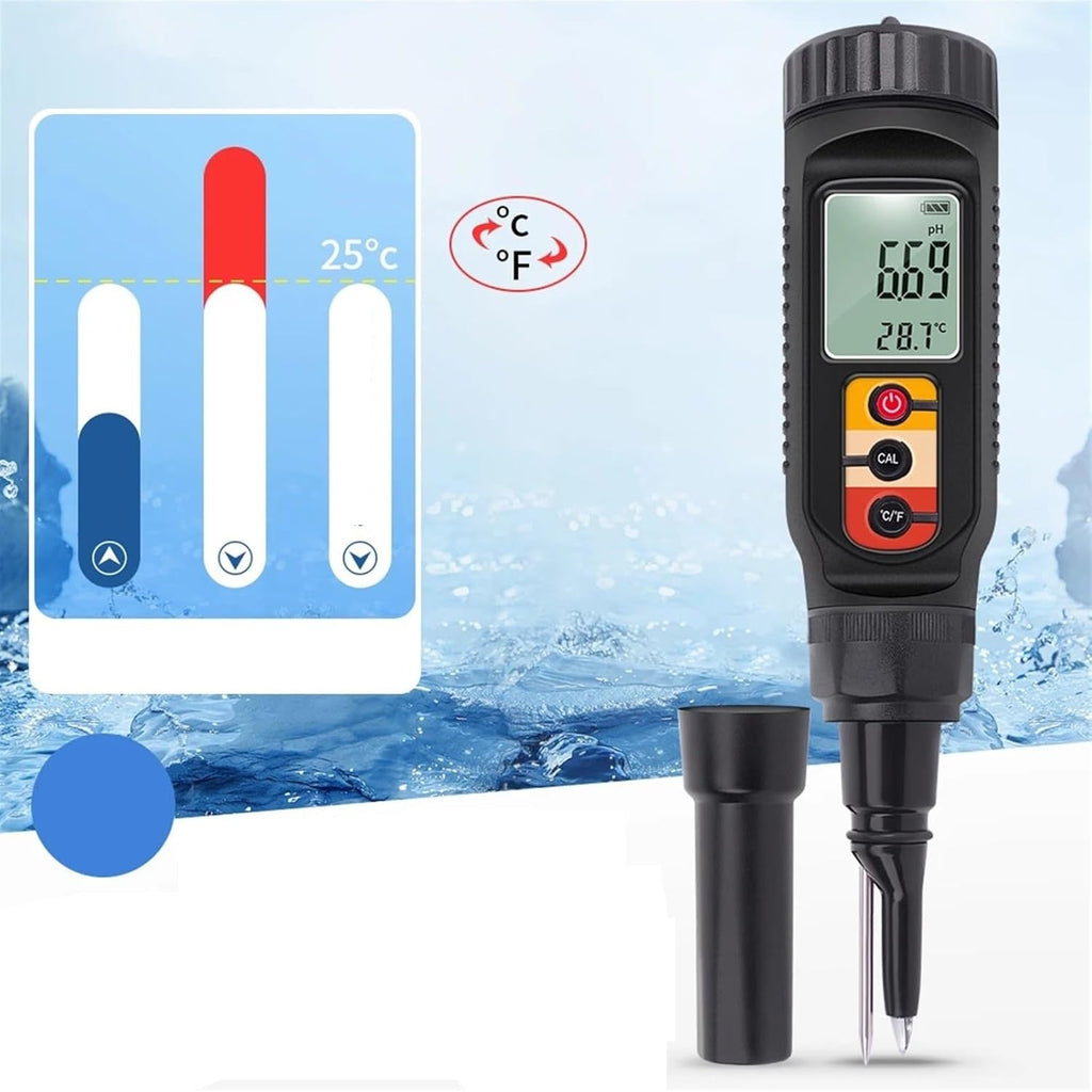 Digital pH Meter with LCD Backlight – 2-in-1 High Precision pH & Temperature Tester for Food Processing