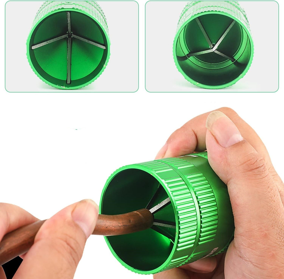 Copper Pipe Burr Chamfering Tool – Air Conditioning Tube Deburring Reaming Knife for 1/4" to 1-5/8" Tubing Repair