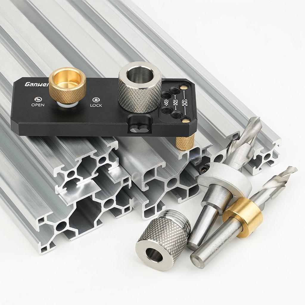 Aluminum Profile Punching Jig – Precision DIY Drilling Tool for 2020, 2040, 3030, 3060 Profiles with Accurate Positioning Support