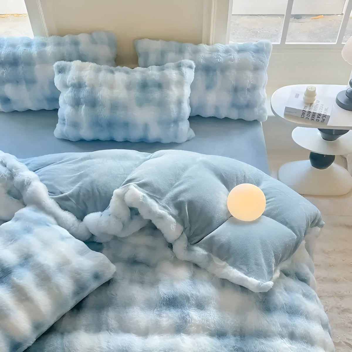 Cozy Plush Bedding Set – Warm and Soft for Autumn & Winter | Reversikaatwe Design in Rabbit Fur & Milk Velvet | kaatw