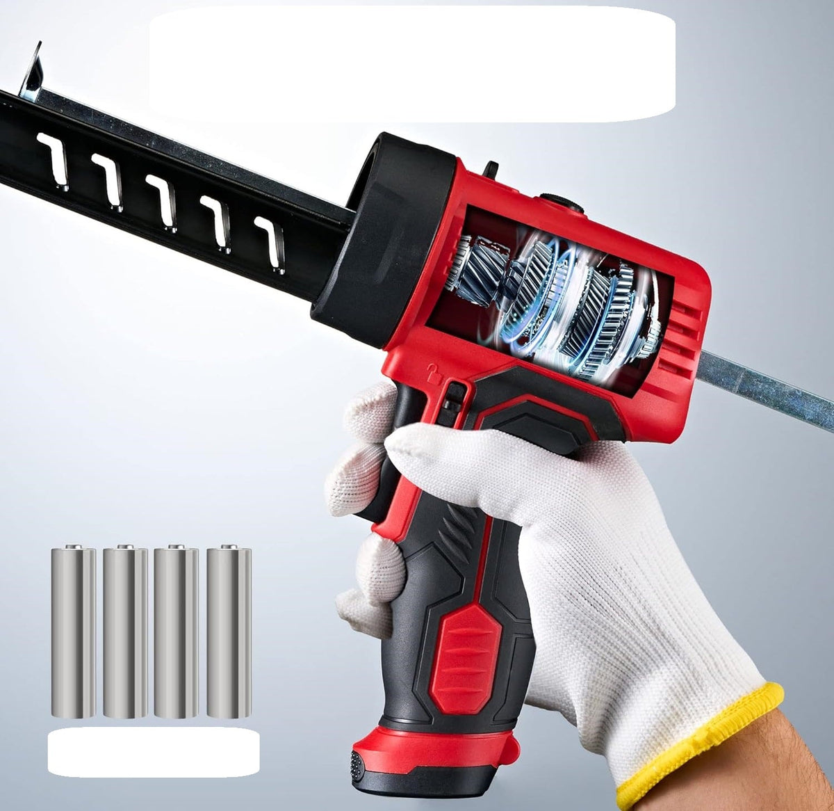 Wireless Electric Glue Gun with Four Speeds – 18V Battery Powered Caulking Tool for Doors Windows Craft Repair