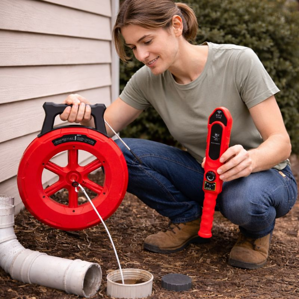 Pipeline Blockage Detector – 20M Pipe Scanner Tool for Plumbers, Iron Pipe Clogging Diagnostic Instrument for Drain Inspection and Maintenance