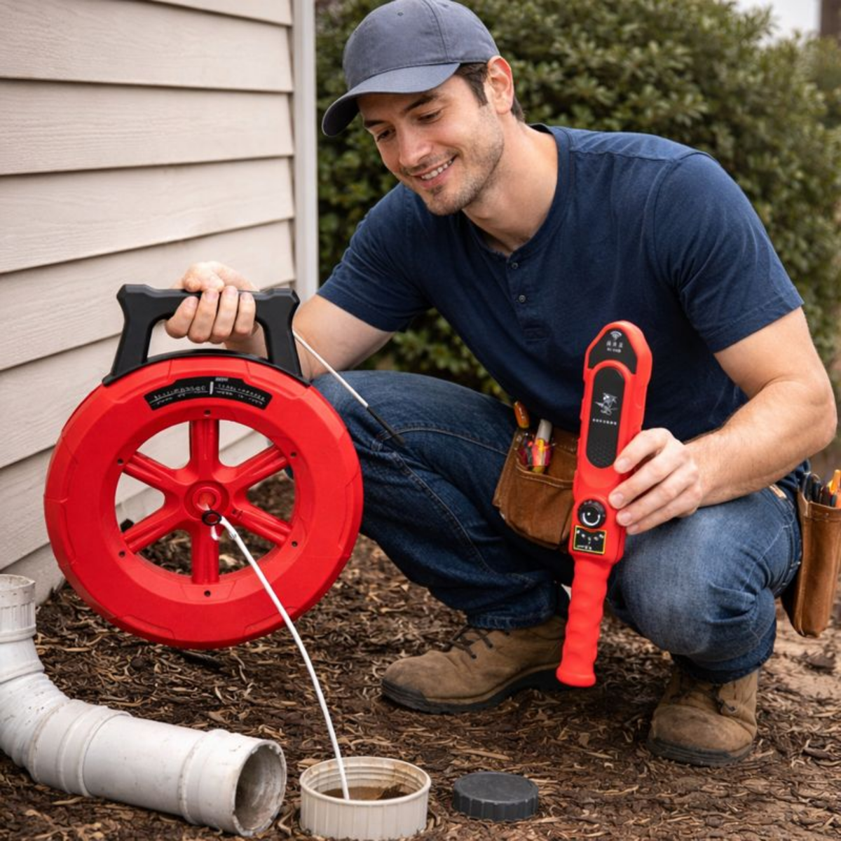 Pipeline Blockage Detector – 20M Pipe Scanner Tool for Plumbers, Iron Pipe Clogging Diagnostic Instrument for Drain Inspection and Maintenance