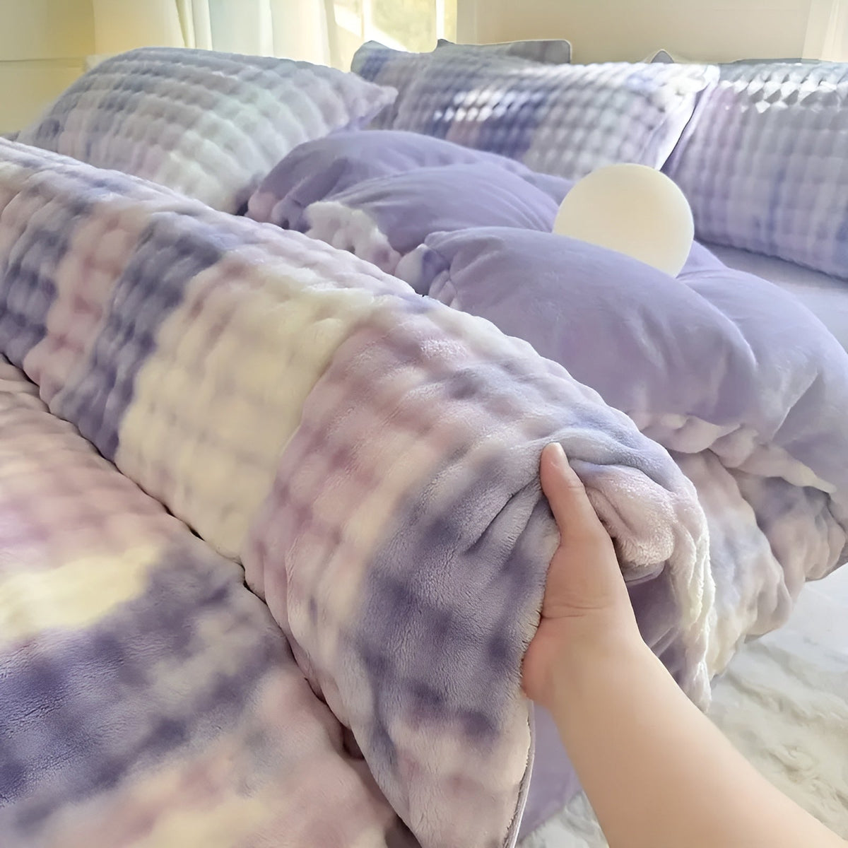 Cozy Plush Bedding Set – Warm and Soft for Autumn & Winter | Reversikaatwe Design in Rabbit Fur & Milk Velvet | kaatw