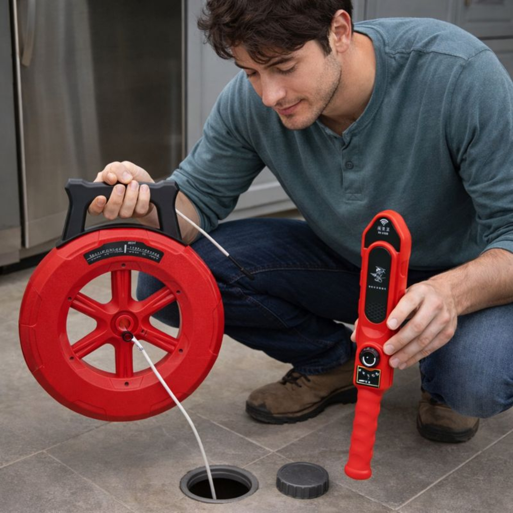 Pipeline Blockage Detector – 20M Pipe Scanner Tool for Plumbers, Iron Pipe Clogging Diagnostic Instrument for Drain Inspection and Maintenance