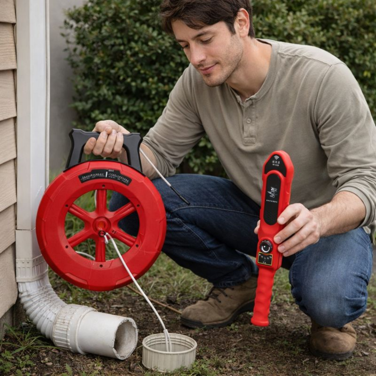 Pipeline Blockage Detector – 20M Pipe Scanner Tool for Plumbers, Iron Pipe Clogging Diagnostic Instrument for Drain Inspection and Maintenance