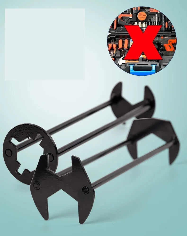 Basin Wrench – Multi-Purpose Plumbing Wrench, Four-Claw Hexagon Sink Faucet Wrench & Repair Tool for Household Pipe Fixes