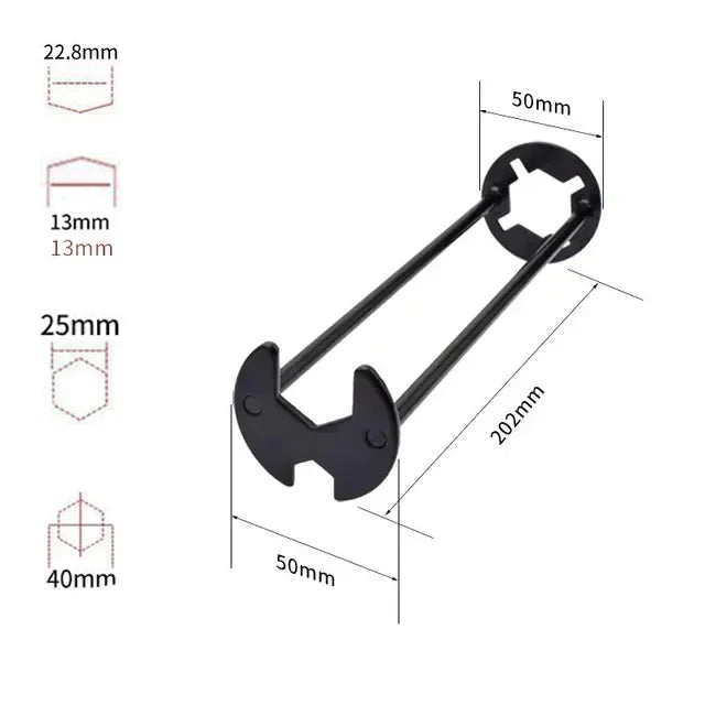 Basin Wrench – Multi-Purpose Plumbing Wrench, Four-Claw Hexagon Sink Faucet Wrench & Repair Tool for Household Pipe Fixes