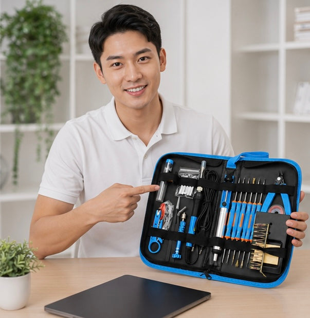 PU Tool Storage Bag - Compact Organizer for Pliers, Soldering Tools and Hardware Accessories