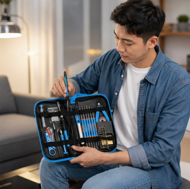 PU Tool Storage Bag - Compact Organizer for Pliers, Soldering Tools and Hardware Accessories