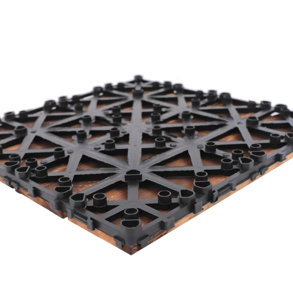 Interlocking Wood Flooring Tiles – 36-Pack 30x30cm DIY Floor Renovation System for Indoor/Outdoor Areas, Easy Click-Lock, Durable, Stylish Deck or Patio Upgrade