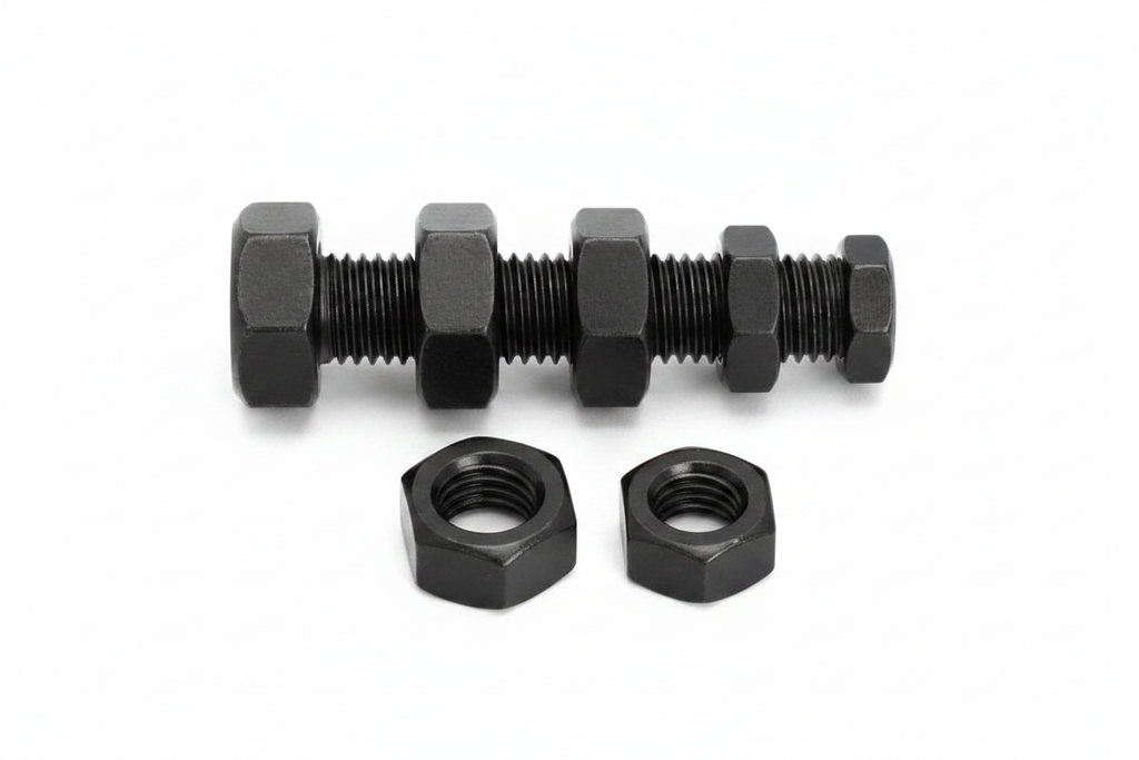 Carbon Steel Hex Nut Set – DIN934 Black Grade 8.8 Assorted Metric Hexagon Nuts for Repairs, DIY and Industrial Fastening