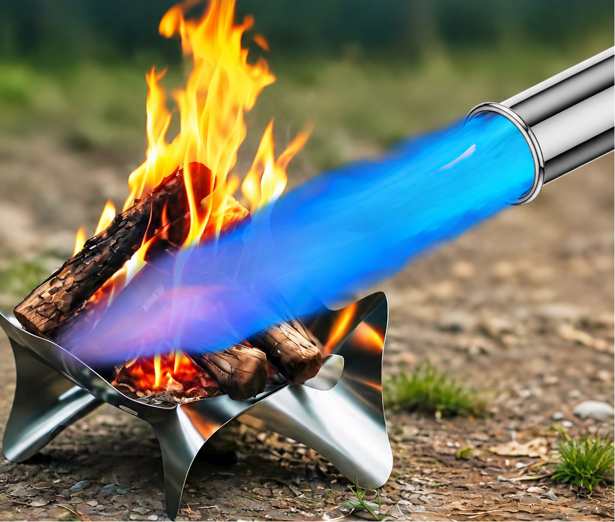 Long-Handle Garden Weed Torch – Adjustable Flame Burner with One-Touch Ignition for Outdoor Weed Control, Gas Canister Not Included