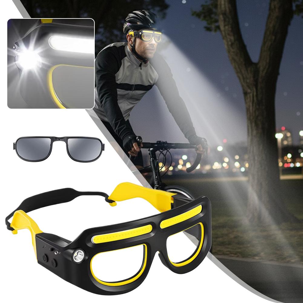 Rechargeable LED Headlight Glasses – Motion-Sensor Light-Up Eyewear with Five Modes for Running, Camping, Fishing and Night Cycling