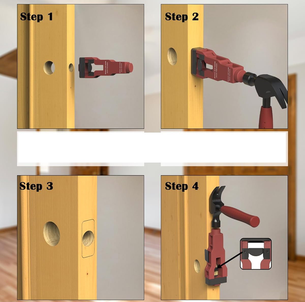 Door Latch Mortise Installation Tool Kit – Precision Wood Door Cutter for 1-3/8" and 1-3/4" Thick Doors