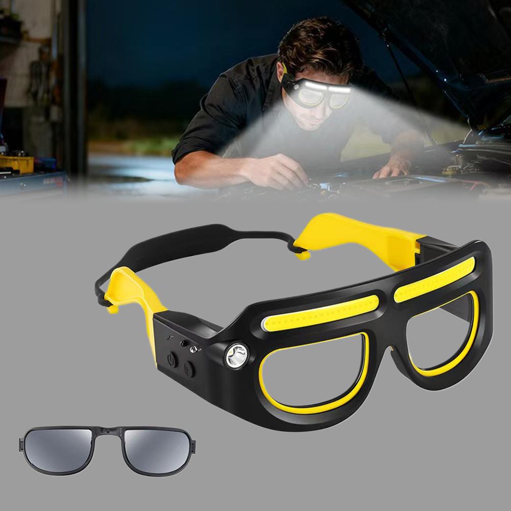 Rechargeable LED Headlight Glasses – Motion-Sensor Light-Up Eyewear with Five Modes for Running, Camping, Fishing and Night Cycling