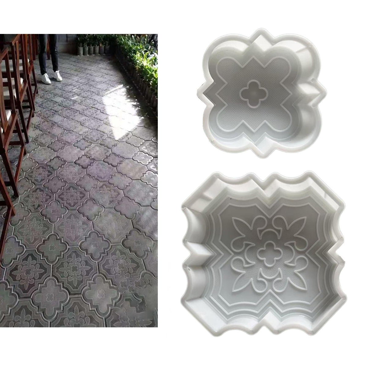 Concrete Stepping Stone Mold Set – Reusable Garden Path Maker for DIY Walkways, Durable Cement Molds for Landscaping and Yard Decoration