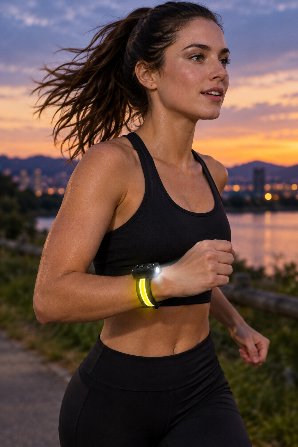 USB-C Rechargeable Running Wrist Light – Bright COB LED Motion-Sensor Wearable Lamp with Magnetic Design for Jogging and Outdoor Visibility