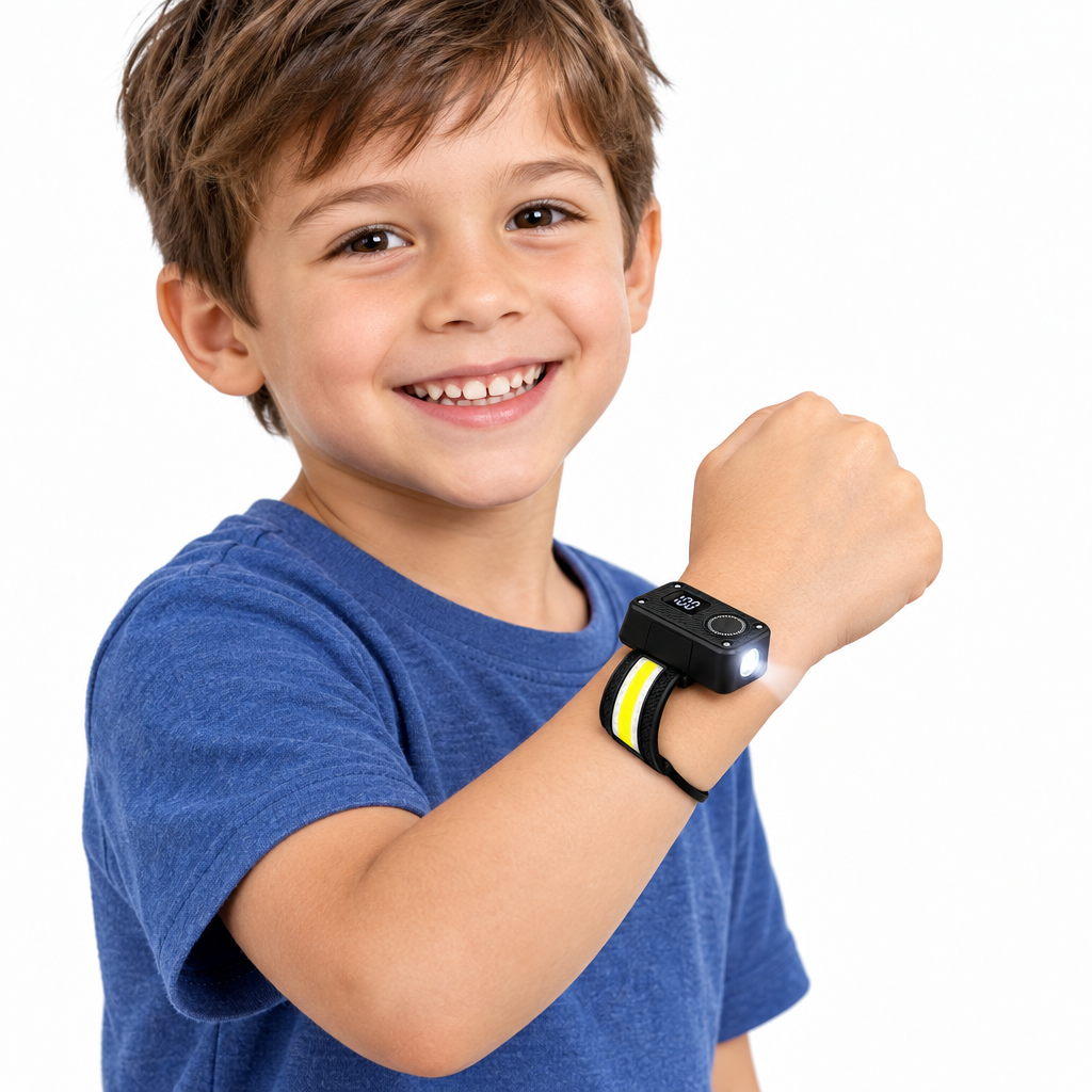 USB-C Rechargeable Running Wrist Light – Bright COB LED Motion-Sensor Wearable Lamp with Magnetic Design for Jogging and Outdoor Visibility