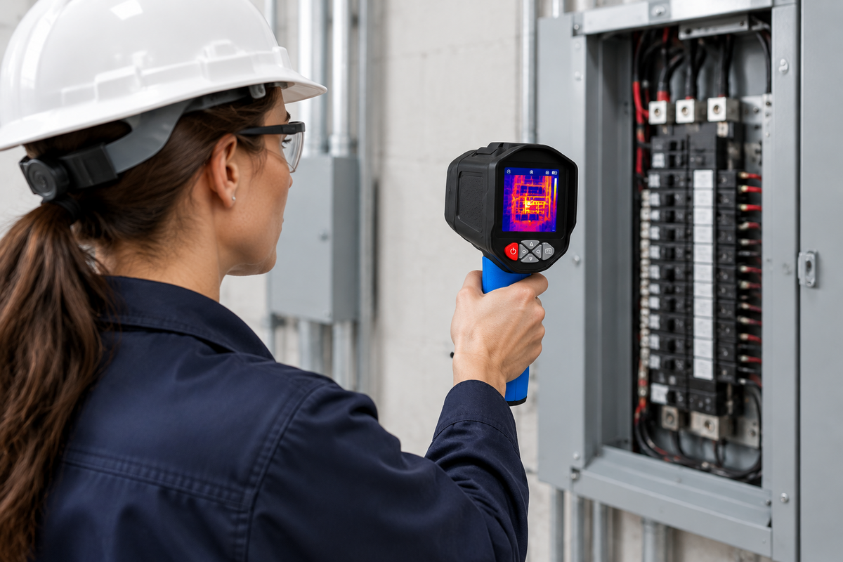 Infrared Thermal Imaging Camera – Temperature Scanner Tool with 0.3MP Visible Image Resolution for Inspection, Diagnostics and Heat Pattern Visualization