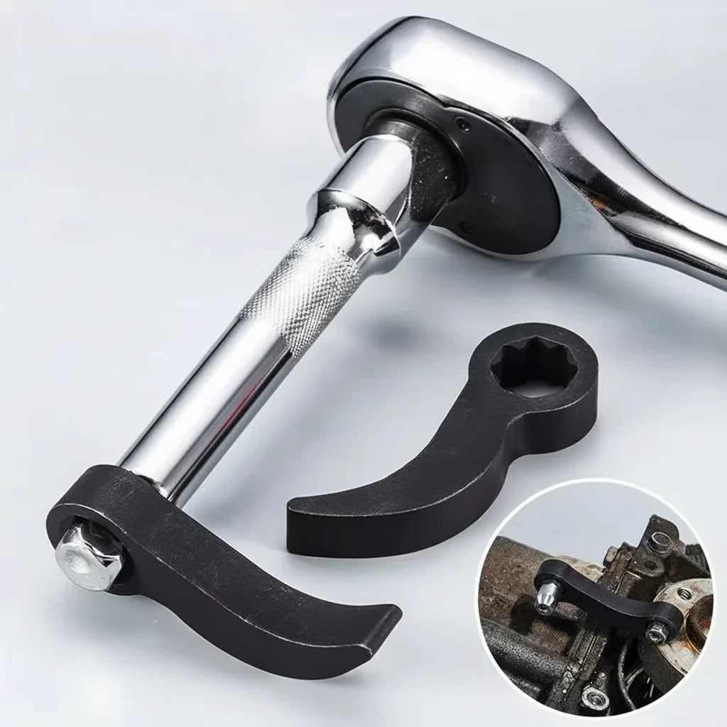 Bull Horn Pry Bar Adapter Head – 1/2-Inch Drive Axle Disassembly Tool for Ratchet Wrenches, Shaft Repair, Mechanics and Garage Maintenance
