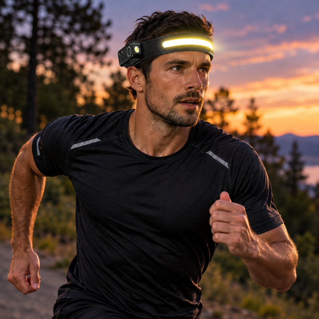 USB-C Rechargeable Running Wrist Light – Bright COB LED Motion-Sensor Wearable Lamp with Magnetic Design for Jogging and Outdoor Visibility