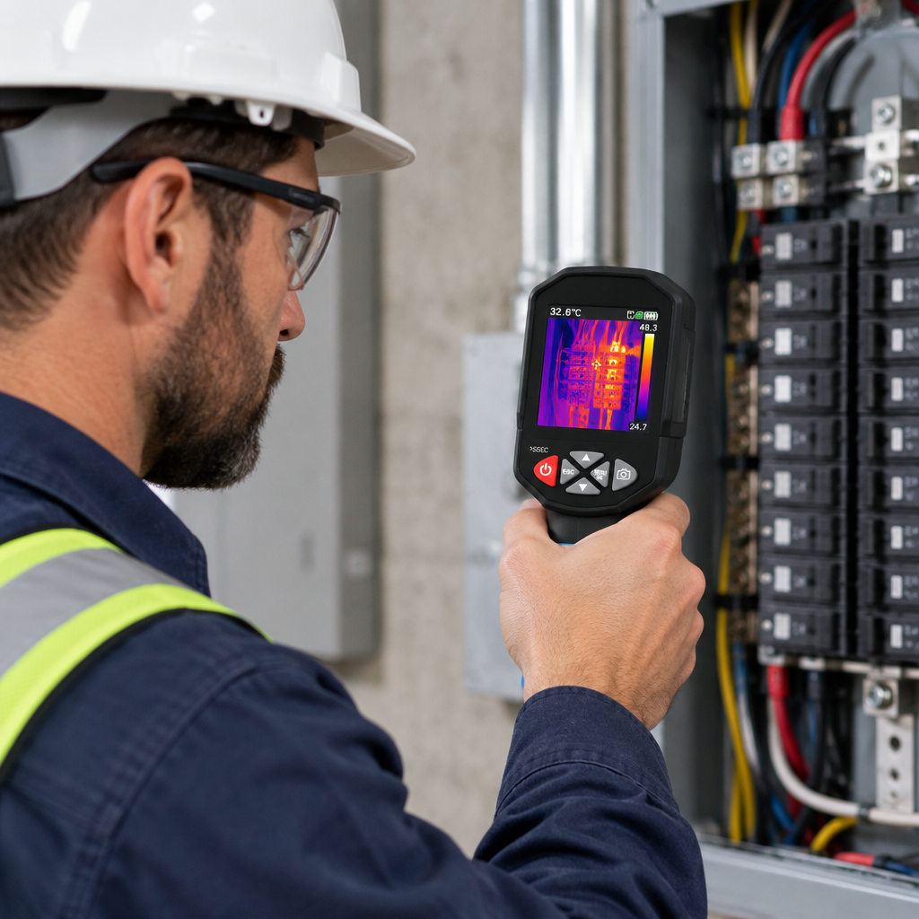 Infrared Thermal Imaging Camera – Temperature Scanner Tool with 0.3MP Visible Image Resolution for Inspection, Diagnostics and Heat Pattern Visualization